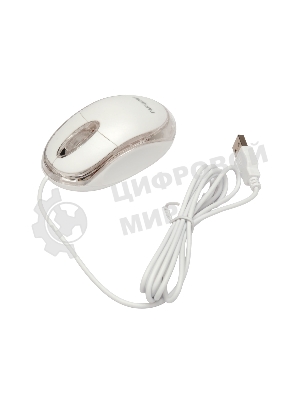 Мышь проводная Гарнизон GM-100W белый, 1000 dpi, USB, кнопки - 3