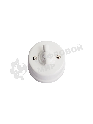 Выключатель проходной поворотный Bironi B1-201-21 1-кл. ОП Лизетта 10А IP20 ретро 4 полож. ABS-пластик белый