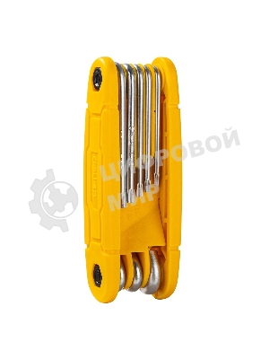 Набор складных шестигранных ключей TORX Deli DL234308 размеры T9,T10,T15,T20,T25,T27,T30,T40, пластиковый держатель