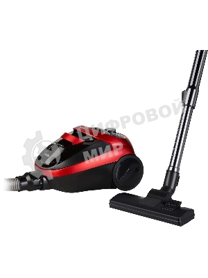 Пылесос Hyundai HYV-C1990 красный/черный, 250/1800 Вт, уборка сухая, пылесборник контейнер, 1.5 л