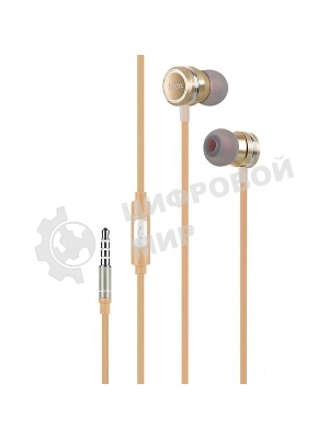 Проводные наушники Hoco M16 золотой, внутриканальные, Jack 3.5 мм