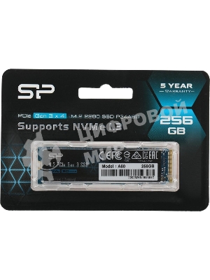 Накопитель SSD Silicon Power M-Series, 256Gb, PCIe 3.0 x4, M.2 2280, NVMe, R/W 2200/1600