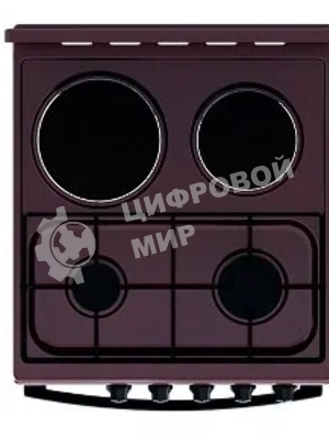 Плита комбинированная Flama RK 2201 B коричневый, конфорок 4 шт, духовка 50 л, 50 см x 85 см x 60 см