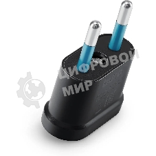 Адаптер-переходник Buro (1 розетка) черный (пакет ПЭ)