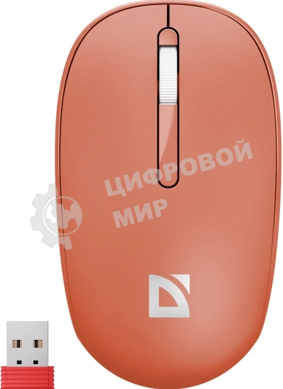Мышь беспроводная Defender Smart MM-396 красный, 1600 dpi, радиоканал, Bluetooth, USB, кнопки - 3
