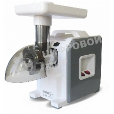 Мясорубка электрическая Аксион М43.03 белый/серый, 1900 Вт, 2.0 кг/мин, реверс, защита от перегрузки, насадки - 6