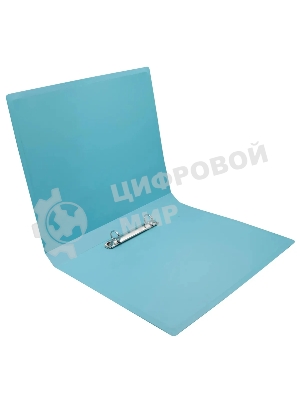 Папка на 2-х кольцах Бюрократ Pastel PAST0812/2RBLUE A4, пластик, 0.5мм корешок 27мм, торцевой карман с бумажной вставкой, голубой