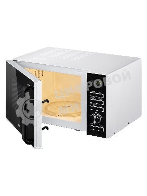 Микроволновая печь BBK 25MWS-970T/WB белый, 25 л, 900 Вт, переключатели - кнопки, поворотный механизм