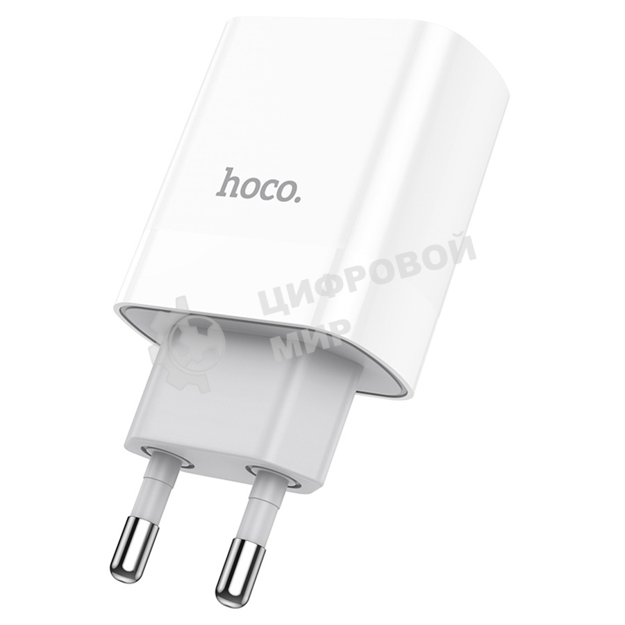 Сетевое зарядное устройство HOCO C80A Rapido 1xUSB + 1xUSB-C, 3.1A, 20W, белый