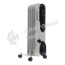 Обогреватель масляный Ресанта ОМПТ- 5Н (5 секций), белый, 1000 Вт, 10 м2, термостат 67/3/2