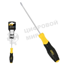 Отвертка шлицевая Deli DL6382501N 8х250мм сталь Cr-V, двухкомпонентная прорезиненная рукоять