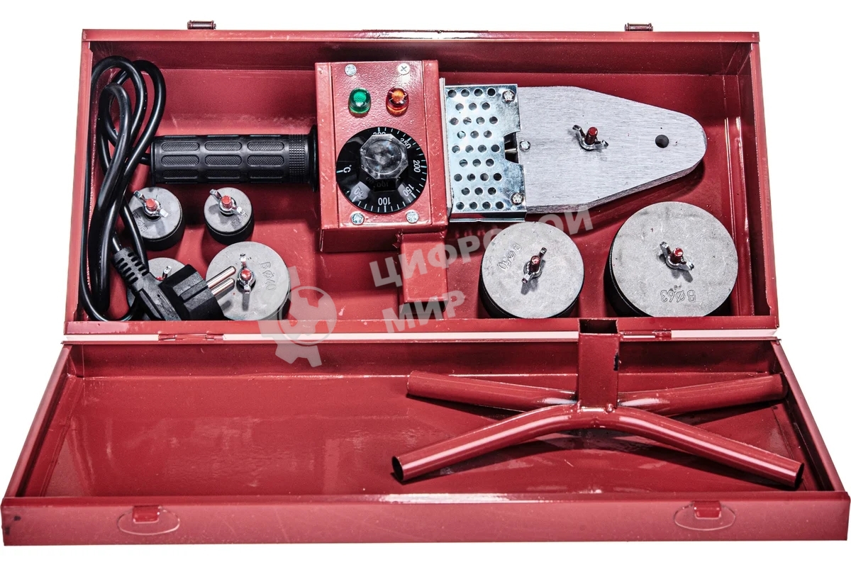 Аппарат для сварки пластиковых труб KRONWERK 94214 800Вт 300 °c 20-25-32-40-50-63мм мет.кейс