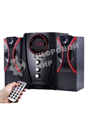Мультимедийная акустическая система GINZZU GM-407 2.1 с Bluetooth. Выходная мощность (RMS) 40 Вт. Диапазон воспроизводимых частот: 40Гц - 20КГц. Bluetooth: V2.1. Встроенный аудио-плеер: SD-card, USB-flash до 32 Gb. FM радио: 87.5МГц - 108.0МГц. Вход AUX: стерео вход (2RCA). Пульт дистанционного управления - 21 кнопка. Эквалайзер: обычный, джаз, рок, поп, классика.
