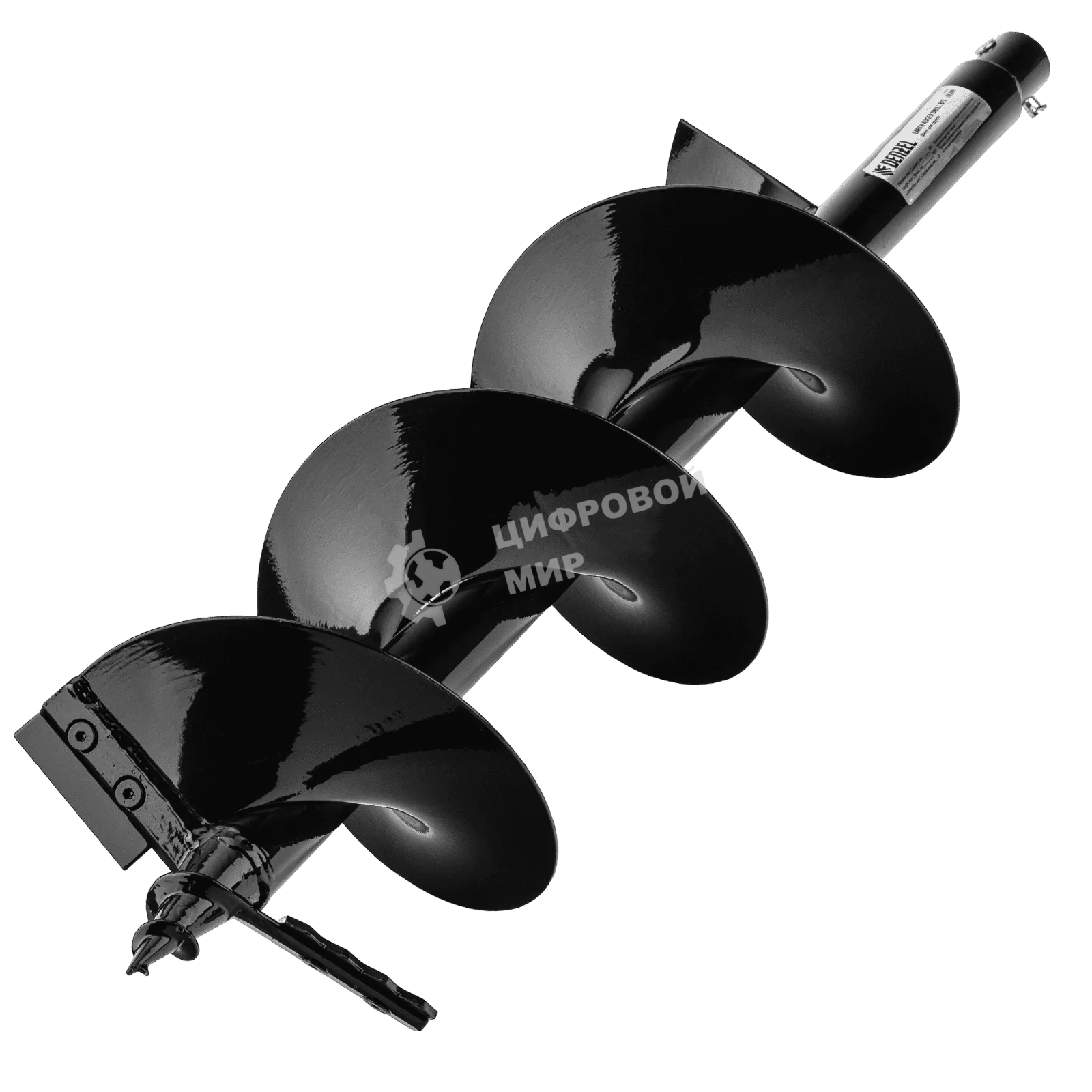 Шнек для грунта Denzel ER-200, диаметр 200 мм, длина 800 мм, соединение 20 мм, съемный нож