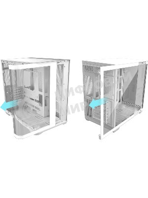 Корпус без блока питания Raijintek ATREUS BT4, Midi-Tower, TG, 4x120мм ARGB, 2xUSB-A 3.0 + 1xUSB Type-C , E-ATX, ATX, mATX, mITX White