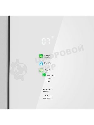 Холодильник Maunfeld MFF192NFPW01 Inverter белый трехкамерный 334/184л морозилка снизу, No Frost, Side by Side