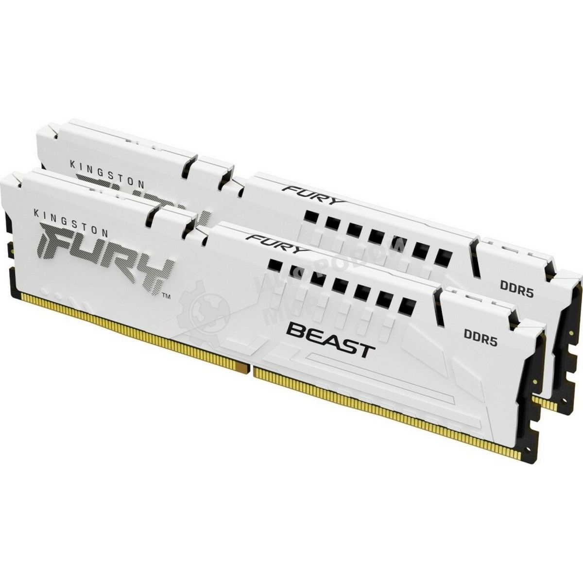 Оперативная память Kingston Fury Beast, DDR5, 32Gb (2x16GB), 6000MHz, CL36, DIMM, с радиаторами, белый