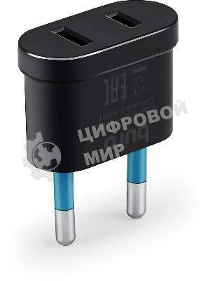 Адаптер-переходник Buro (1 розетка) черный (пакет ПЭ)