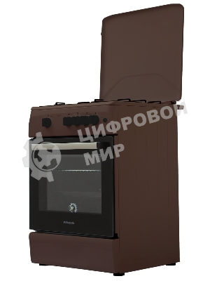 Плита газовая Renova SG6G-BR коричневый, конфорок 4 шт, духовка 70 л, 60 см x 85 см x 60 см