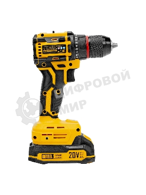 Дрель-шуруповерт Denzel CDH-BL-20, 20 В, 2 Ач, 50 Нм, бесщеточный