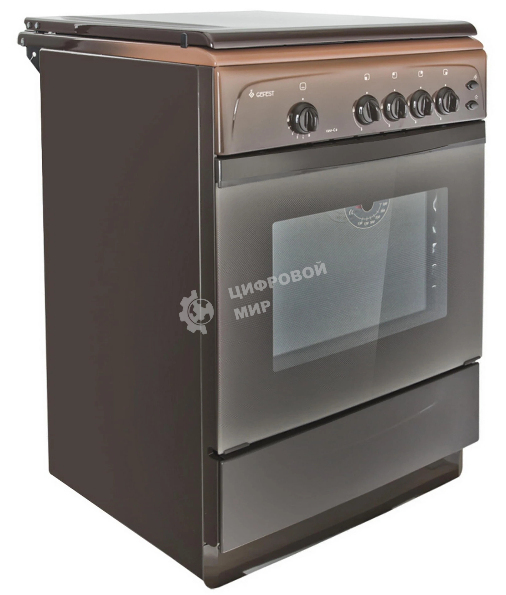 Плита газовая Gefest ПГ 1200 С6 К19 коричневый, конфорок 4 шт, духовка 63 л, 60 см x 85 см x 60 см