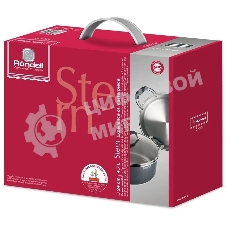 Кастрюля Rondell Stern RDS-019, 4.7 л, 24 см, с крышкой, серый