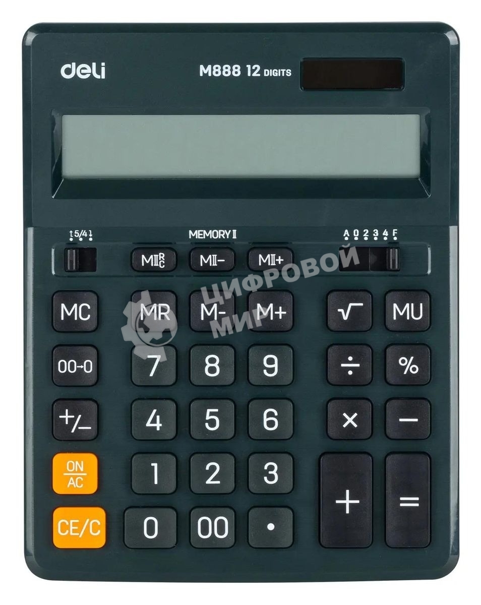 Калькулятор настольный Deli EM888F-green зеленый 12-разр.