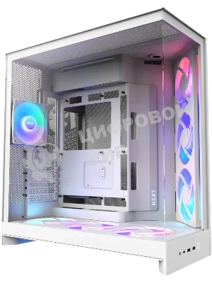 Компьютерный корпус без блока питания Case NZXT H9 Flow RGb+ (2025), Midi-Tower, TG, 6x140мм RGb + 1x120мм RGb, 2xUSB-A 3.2 + 1xUSB-C 3.2, E-ATX, ATX, mATX, mITX белый