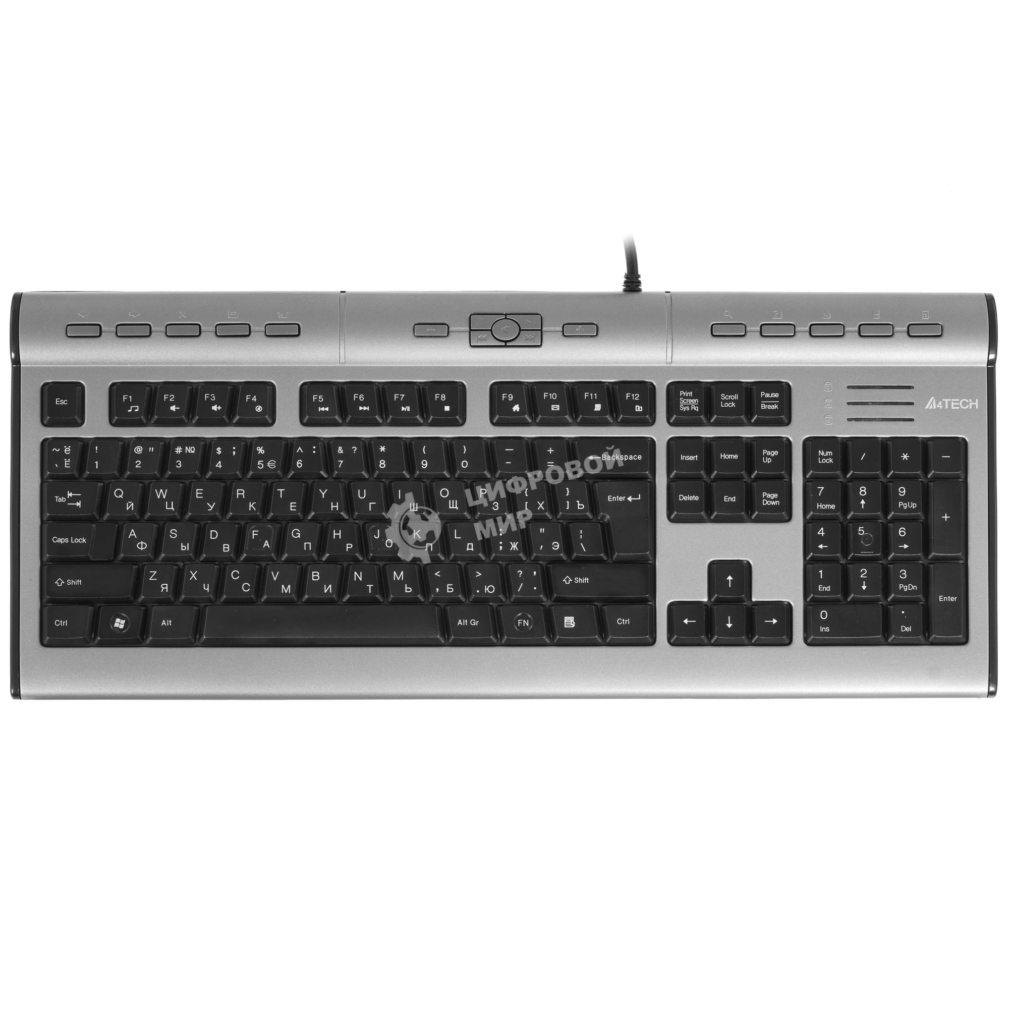 Клавиатура проводная A4Tech KLS-7MUU USB серебристый/черный