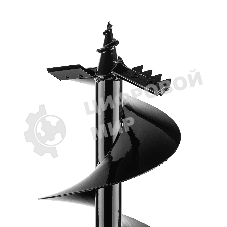 Шнек для грунта Denzel ER-200, диаметр 200 мм, длина 800 мм, соединение 20 мм, съемный нож