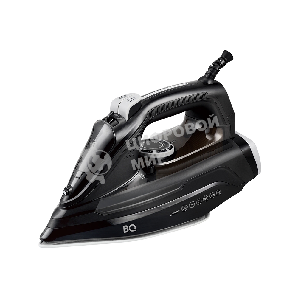 Утюг BQ SI1002 черный, 2600 Вт, 30 г/мин, 140 г/мин, 320 мл