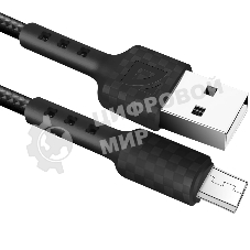 Кабель Defender F181, USB 2.0 (AM) - microUSB 2.0 (BM), 1 м, 2.4А, нейлоновая оплетка, черный