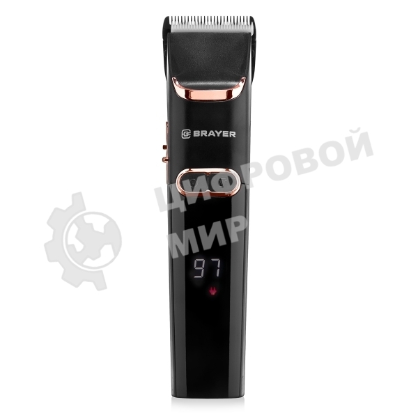 Машинка для стрижки BRAYER BR3401, LED-дисплей, 4 насад, турбо, титан. покр, регу. высоты лезвий