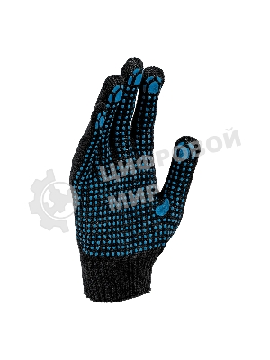 Перчатки трикотажные Сибртех х/б, 200 пар, ПВХ точка, 4 нити, 10 класс