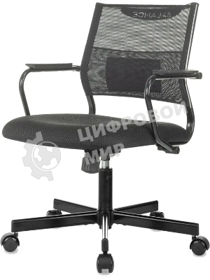 Кресло Бюрократ CH Balance-Low черный экокожа низк.спин. крестов. металл