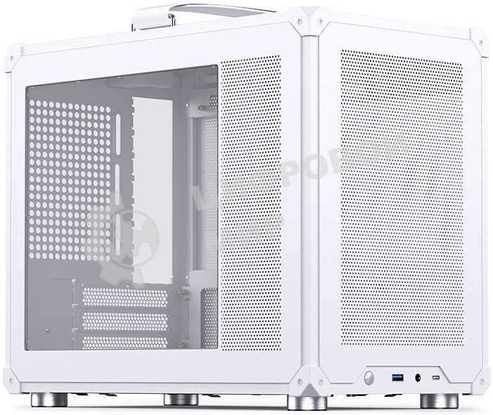 Компьютерный корпус без блока питания JONSBO C6 MAX Handle, Mini-Tower, TG, no fan, 1xUSB-A 3.0 + 1xUSB-C 3.1, mATX, mITX белый