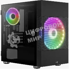 Компьютерный корпус Aerocool/Formula Atomic V1 без БП, mATX, боковое окно (закаленное стекло), черный