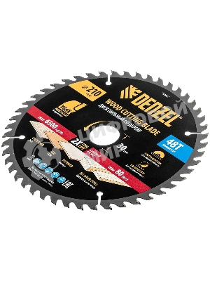 Пильный диск по дереву Denzel ф210 х 30 мм, 48 зубьев 733497