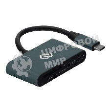 Кард-ридер Digma CR-СA2512-G/темно-серый/SD/TF/micro-SD/USB Type-C/алюминий
