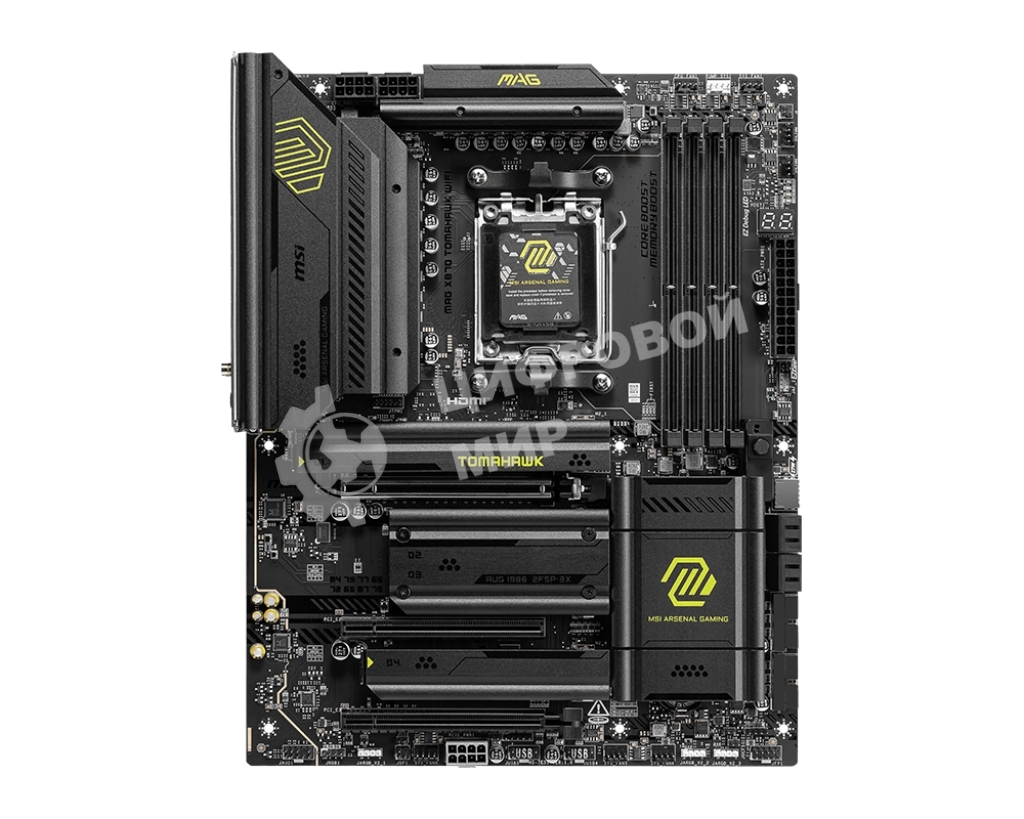 Материнская плата MSI MAG X870 TOMAHAWK WIFI, AM5, AMD X870, 4xDDR5, 4xSATA, 4xM.2, 1xPCI-E 3.0 x1, 1xPCI-E 4.0 x4, 1xPCI-E 5.0 x16, 1xHDMI, 2xUSB Type-C, 1x2.5Gb LAN, 2xUSB-A 3.2 Gen 1, 2xUSB-A 3.2 Gen 2, 2x3.5 мм, 7.1, Standard-ATX