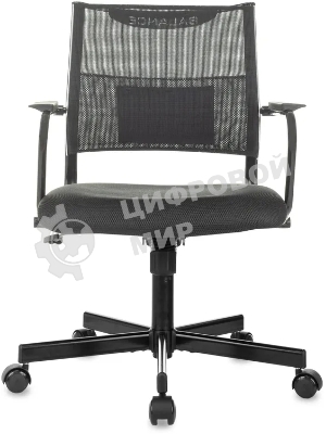 Кресло Бюрократ CH Balance-Low черный экокожа низк.спин. крестов. металл