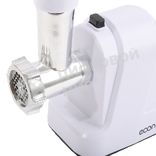 Мясорубка электрическая ECON ECO-1011MG белый, 1600 Вт, 1.8 кг/мин, реверс, защита от перегрузки, насадки - 3
