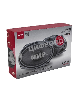 Колонки автомобильные ACV PD-691 BEATS (без решетки) 240Вт 91дБ 4Ом 16x23см (6x9дюйм) (ком.:2кол.) коаксиальные однополосные