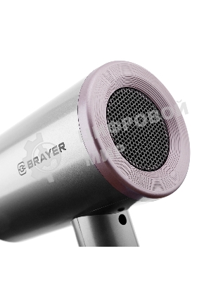 Фен BRAYER BR3022 серый/розовый, 1800 Вт