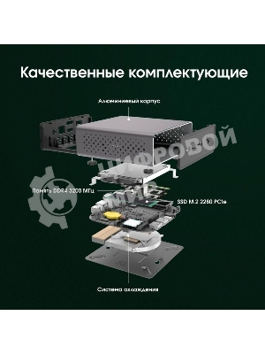 Мини ПК Digma Pro Minimax U1 i3 1215U (1.2) 16Gb SSD512Gb UHDG Windows 11 Pro GbitEth WiFi BT 60W темно-серый/черный (DPP3-ADXW03)