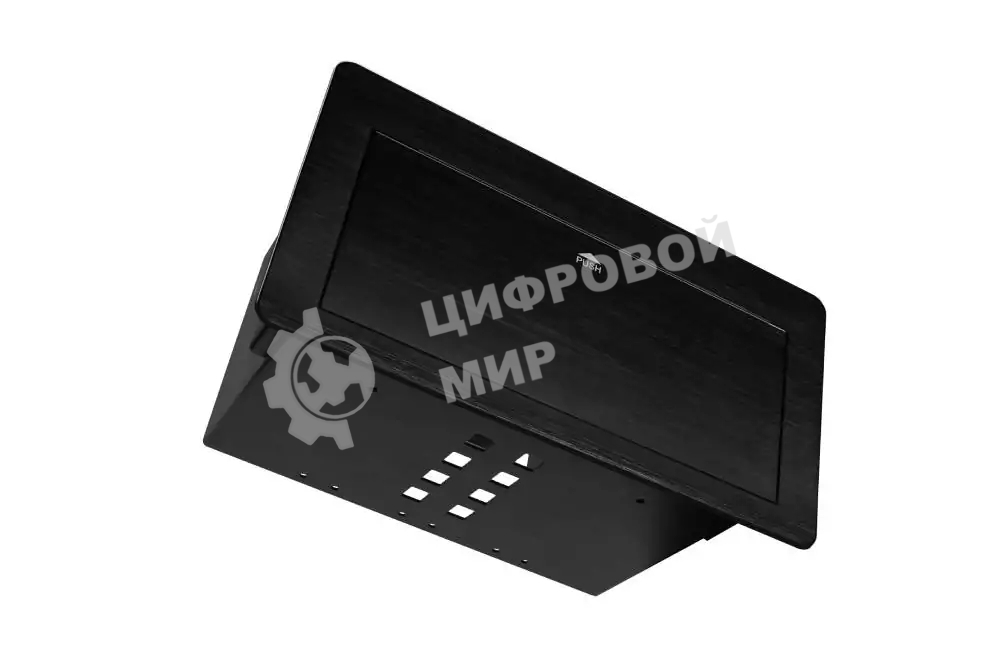 Металлический корпус WRTS-11BOX-B Wize для модульной системы врезного лючка в стол с убирающейся крышкой, черный;