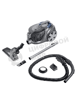 Пылесос BBK BV1900 серый/синий, 400/2200 Вт, уборка сухая, пылесборник контейнер 3 л