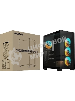 Компьютерный корпус Gigabyte Gb-C500P ST черный без БП ATX 3x120мм 6x140мм 2xUSB 3.0 1xUSB3.1 audio bott PSU