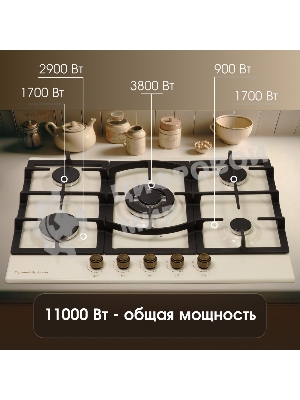Газовая варочная панель Zigmund & Shtain G 16.7 X независимая, бежевый