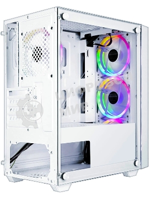 Компьютерный корпус Ginzzu CL610 mATX FAN 4*12FRGb белый
